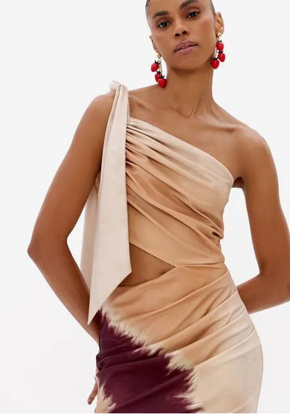 Vestido Super Midi Com Estampa