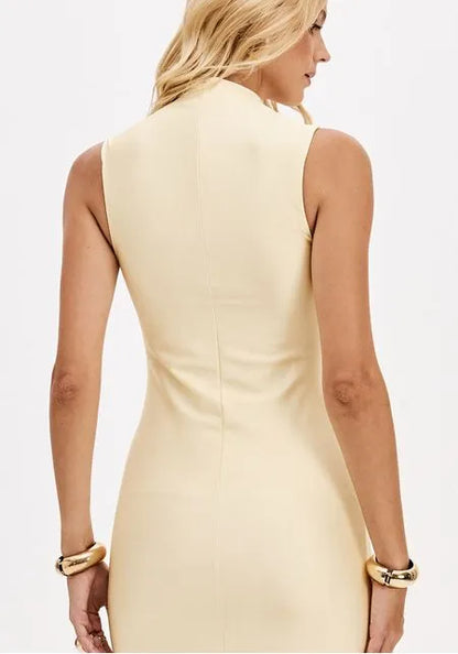 Vestido Super Midi Estampado Com Gola