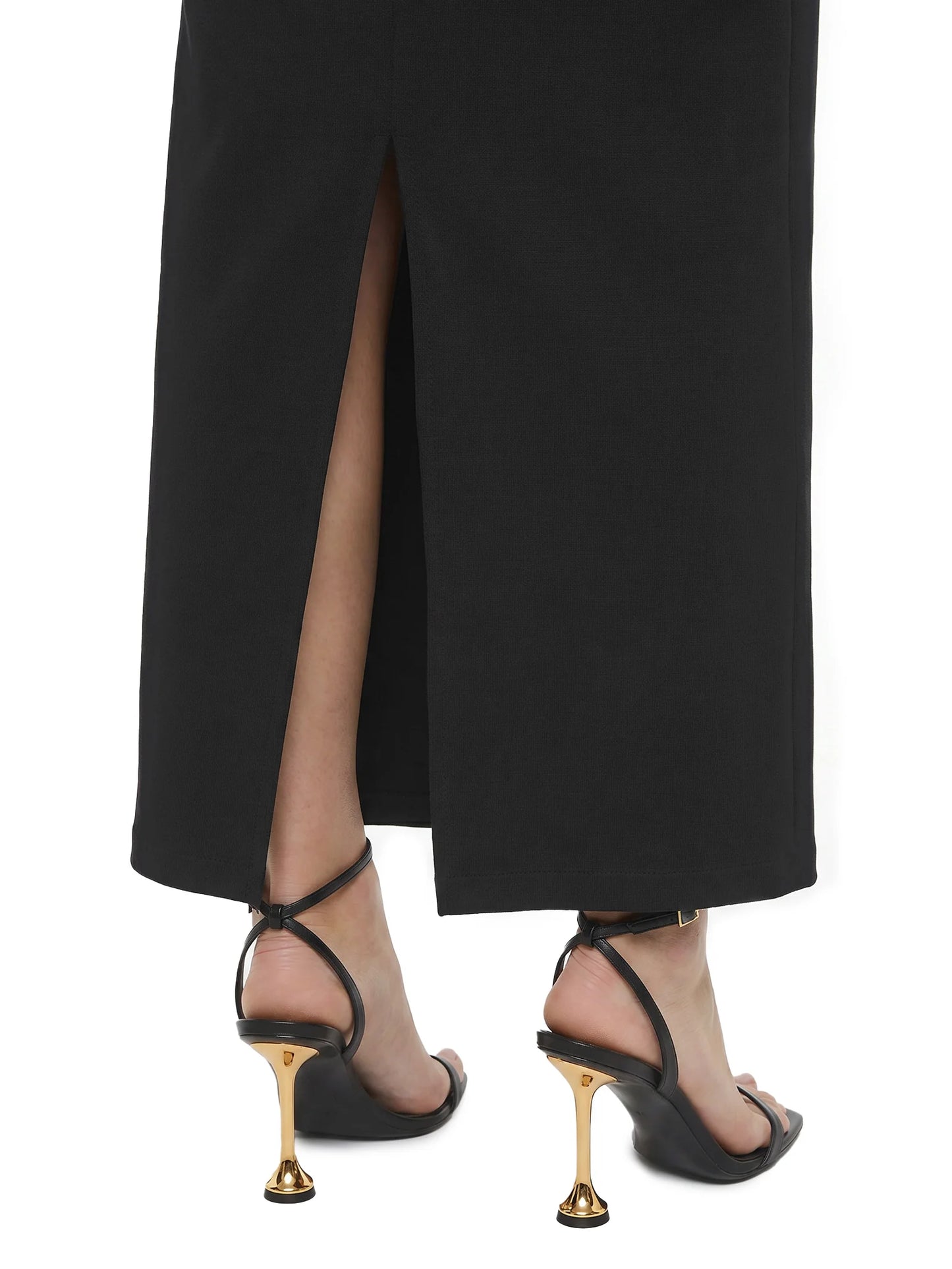 Vestido Super Midi Decote Com Metal