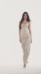 Corselet Detalhe Renda - Areia