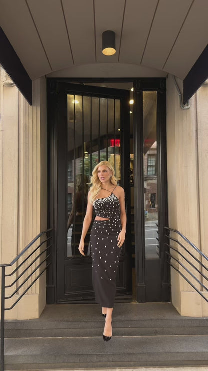 Vestido Midi Justo Em Crepe Lumière