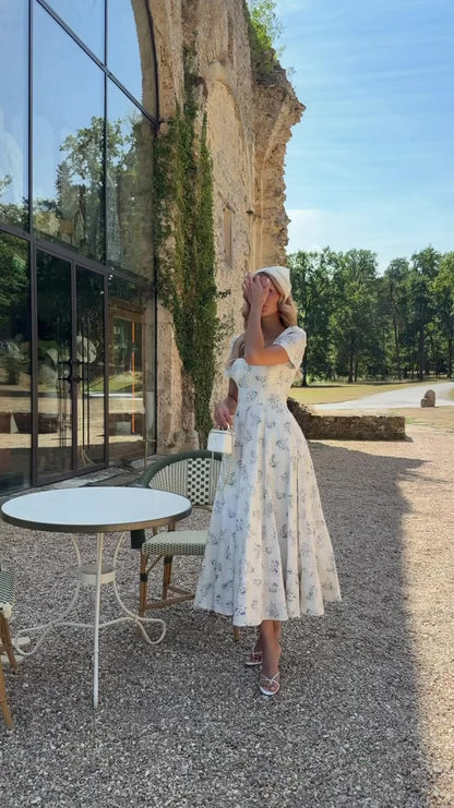 Vestido Midi Brise de Cernay Laise Floral Off White