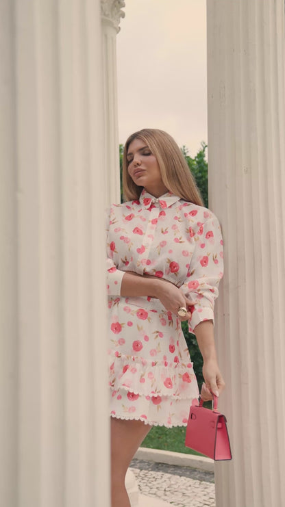 Conjunto Curto Floral Rosé Antonella