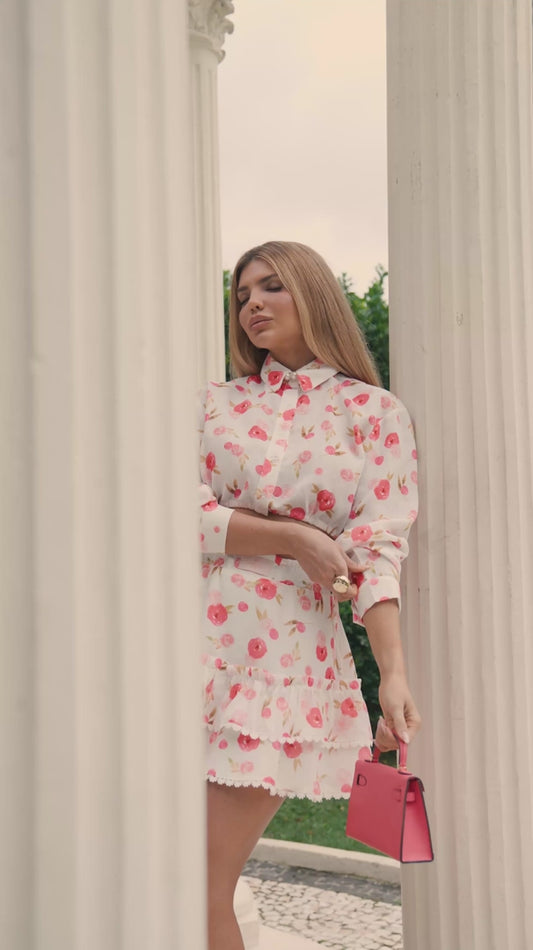 Conjunto Curto Floral Rosé Antonella