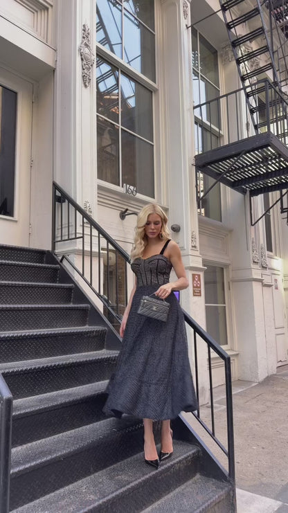 Mesh Dress Midi Rodado Em Tule Aveludado Velvet